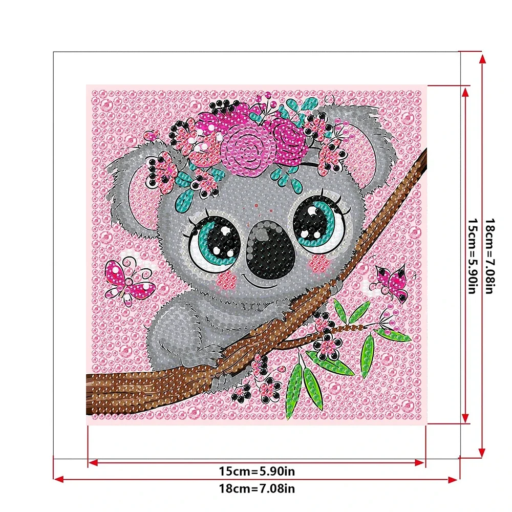 2024 New DIY Diamond Painting Set Cartoon Animal Picture Crystal Water Diamond Embroidery Birthday Decoration Gift