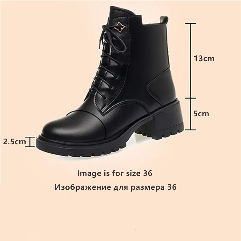 AIYUQI Women's Winter Boots 2024 New Genuine Leather Women's Snow Booties Large Size Non-Slip Mom Boots Women