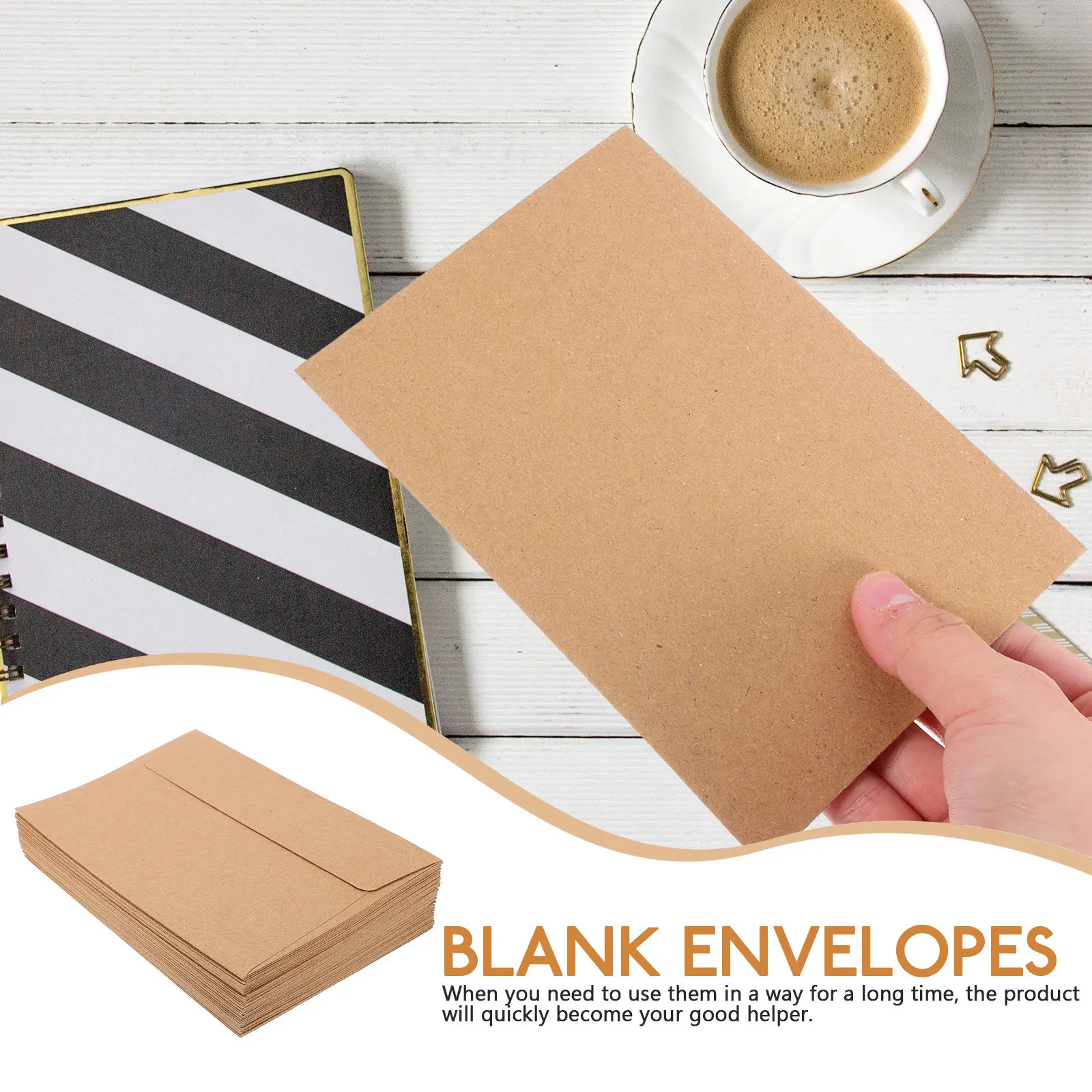 50Pcs Premium Blank Self-Sealing Envelopes Light Luxurious Design Tear-Resistant for Greeting Cards Party Invitations Thank You