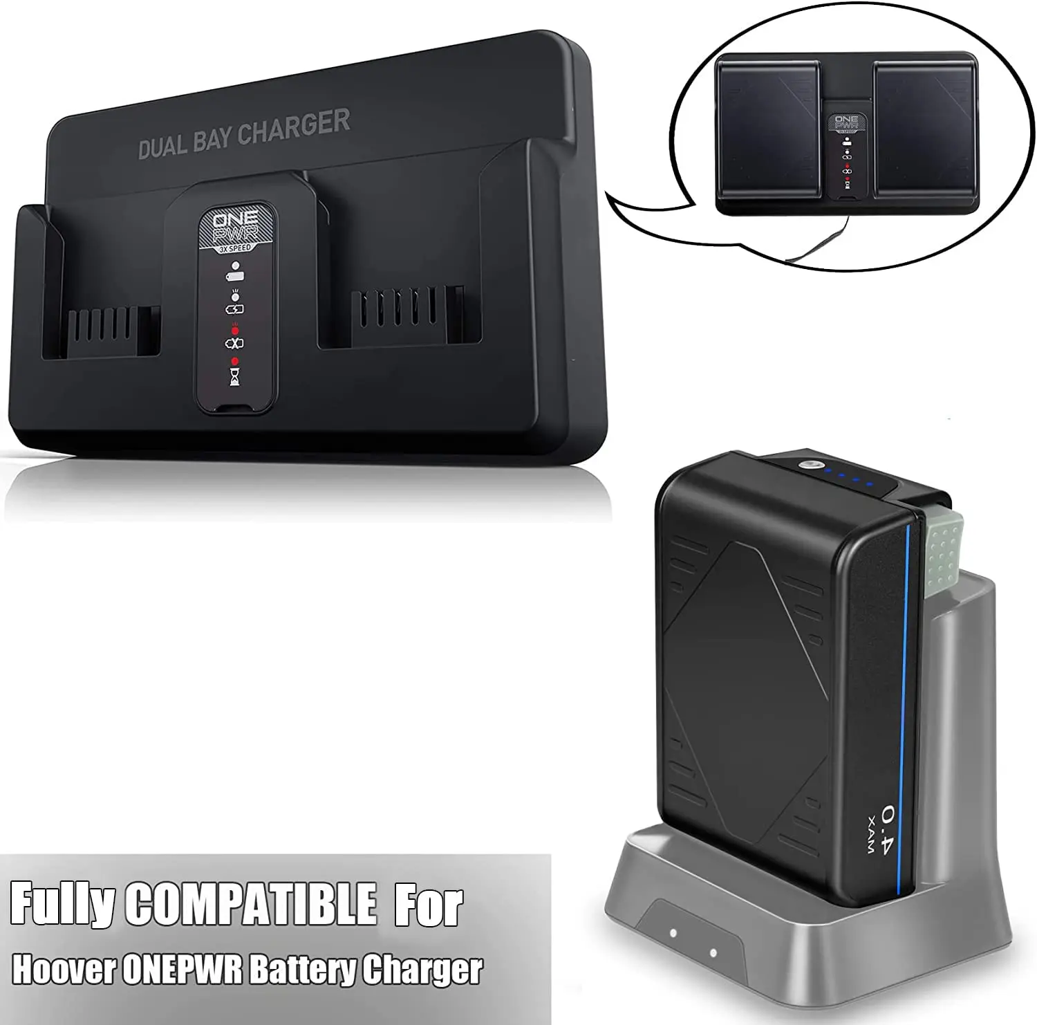 بطارية بديلة 4.0Ah لبطارية هوفر ONEPWR، متوافقة مع شاحن بطارية هوفر ONEPWR، وBH25040 BH15030 #3