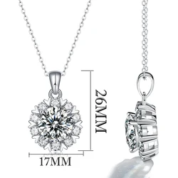 Luomans 11MM 5 Carat D VSS Moissanite Necklace With Certificate S925 Silver Jewelry Wedding Anniversary Party Birthday Gift