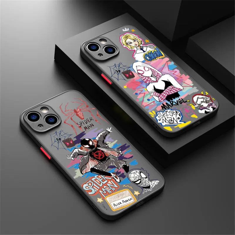 Marvel Spider Man Miles Morales Phone Case For iPhone 17 16 15 Pro Max Case 14 13 12 11 Pro Max 16e 17e Air XS XR X 8 Plus Cover - view 2