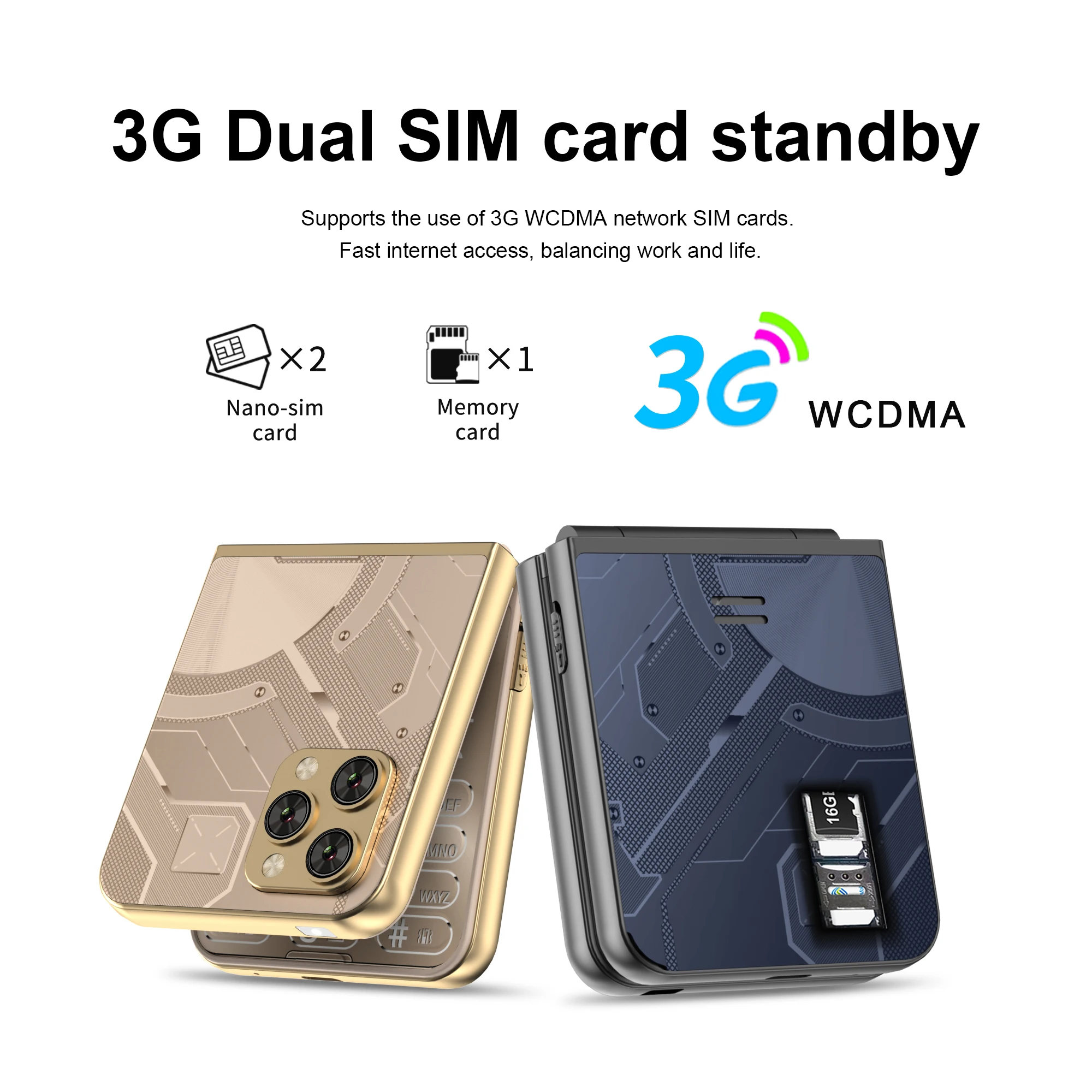 انخفاض سعر بيع سيرفو Flilo9 3G فليب الهاتف المحمول 2 بطاقة SIM سرعة الطلب القائمة السوداء دعوة سجل راديو FM 2.6 بوصة أضعاف الهاتف المحمول MP4