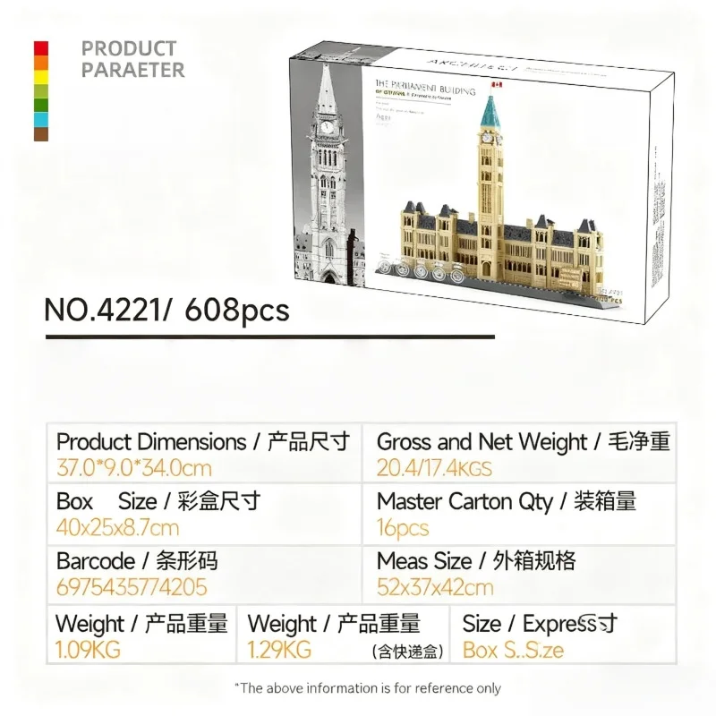 OUZEY Gothic Government Building Blocks, Mini Bricks Architecture Set, Educational STEM Toy for Teens