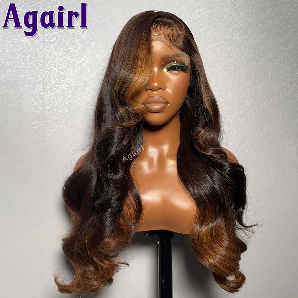 30 32 Inch 13x6 13x4 Body Wave Lace Front Human Hair Wigs Ombre Ginger Brown Brazilian Colored Lace Frontal Wigs For Women 200%