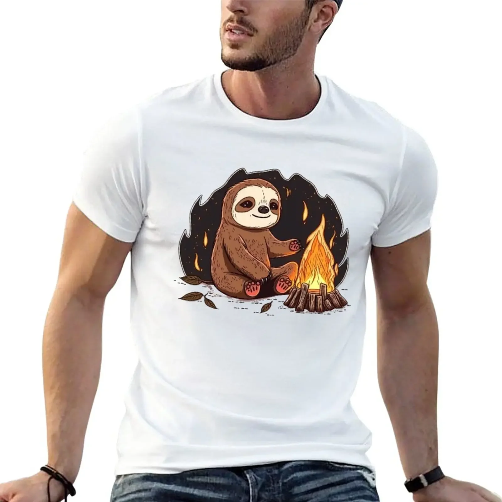 Campfire Sloth T-Shirt new edition sweat boys animal print mens t shirts