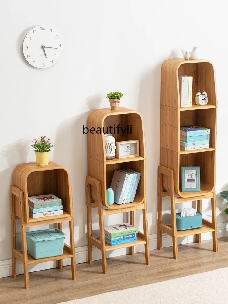 Simple Bookshelf and Shelf Floor Creative Solid Wood Simple Multi-Layer Wall Storage