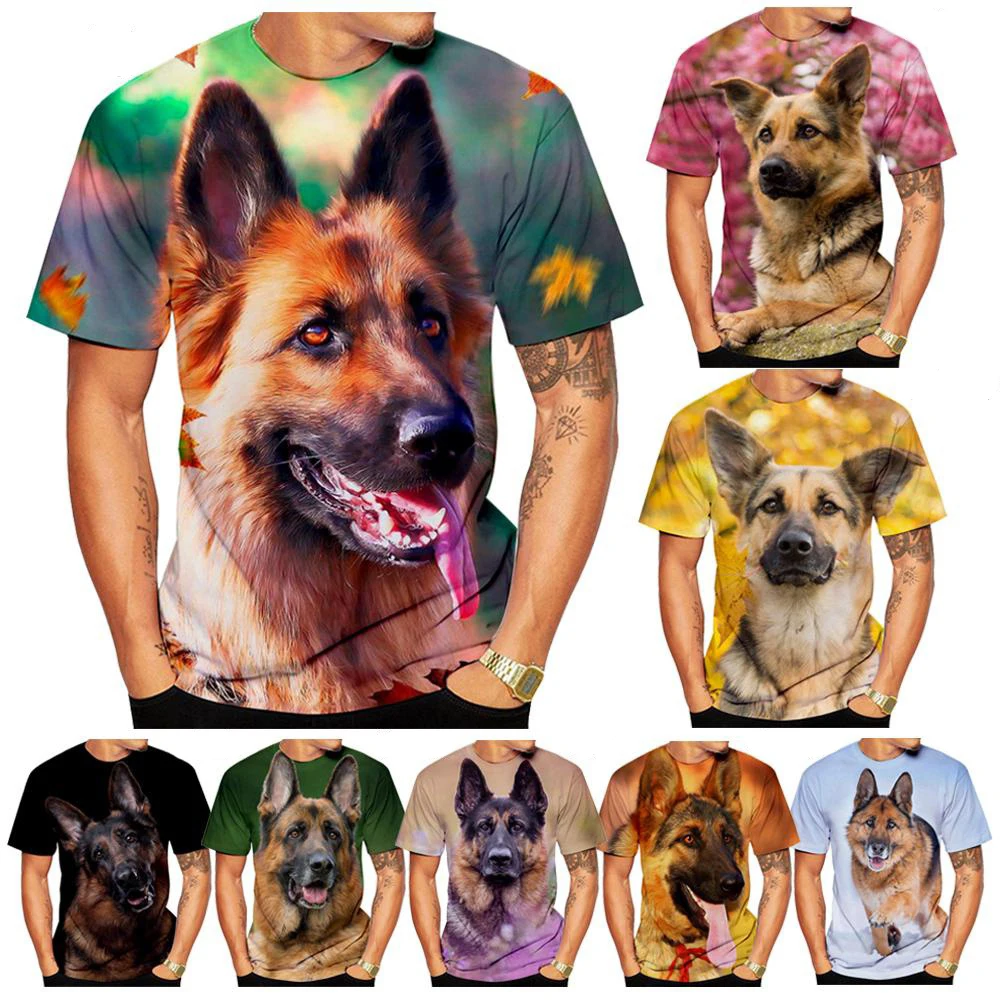 Latest Fashion German Shepherd 3d Printing T-Shirt Men Ladies Summer Casual Short Sleeve Harajuku Dog Shirt Top