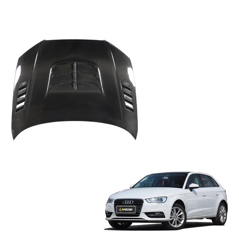 

Car Exterior Parts A3 Modify V Style Carbon Fiber Front Bonnet Hood For A3 2013-2018 Engine Hoods