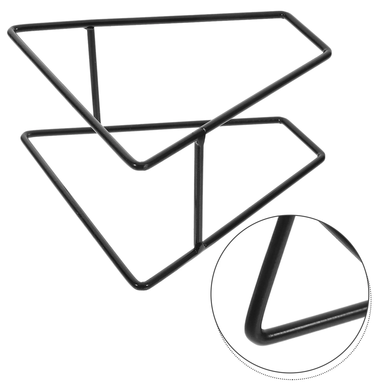

Sturdy Iron Triangle Coaster Stand Multi-Functional Dish Organizer Kitchen Counter Storage Water-Draining Capability