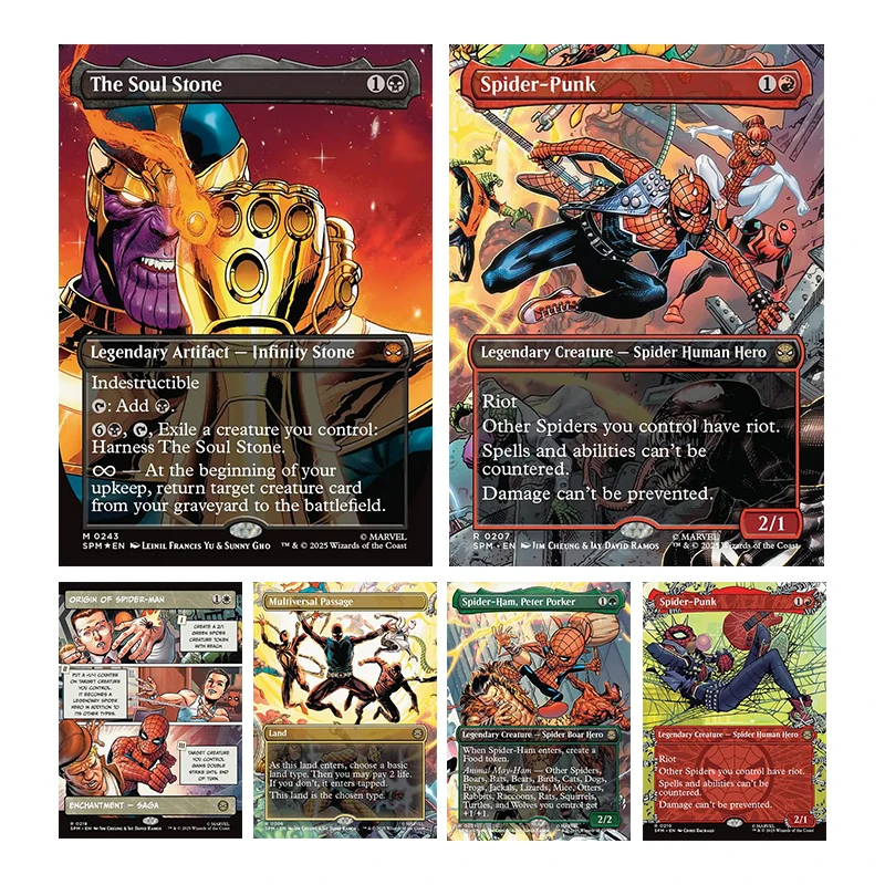 

Magic The Gatherings Storms Коллекционная карточная игра Diy Multiversal Passage The Soul Stone Spider-Punk Коллекция карточек игрушки в подарок