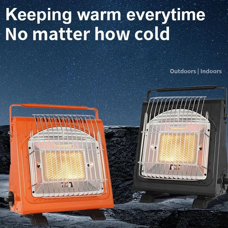 2 in 1 Camping Gas Heater & Grill Portable Indoor Outdoor Propane Butane Warmer Stove