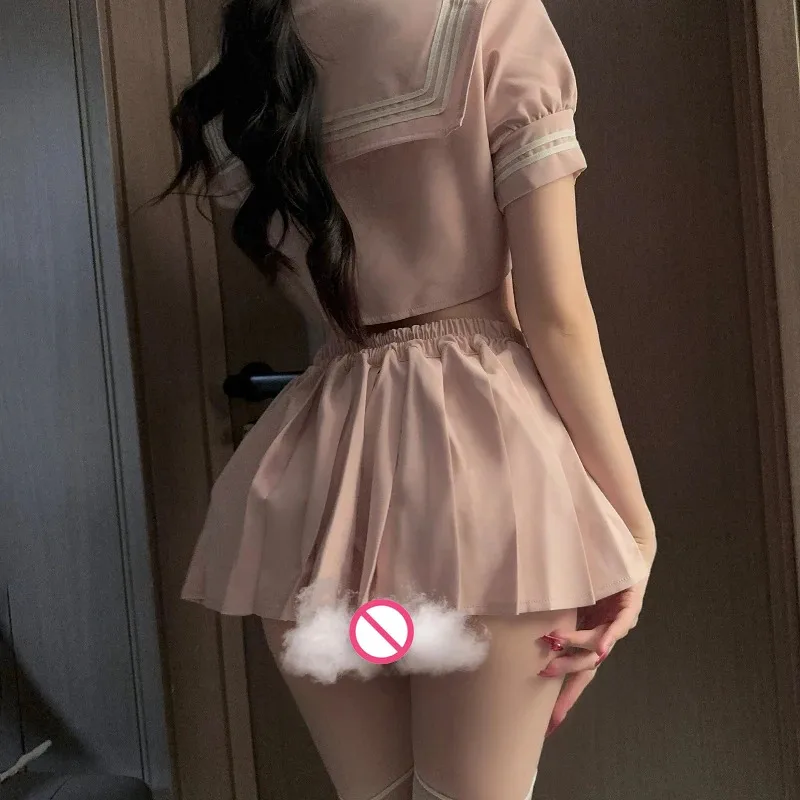 Sexy Jk Uniform Mini Top Skirt Roleplay Set Student Sailor Maids Outfit Woman Underwear Pleated Erotic Babydolls Cosplay Costume