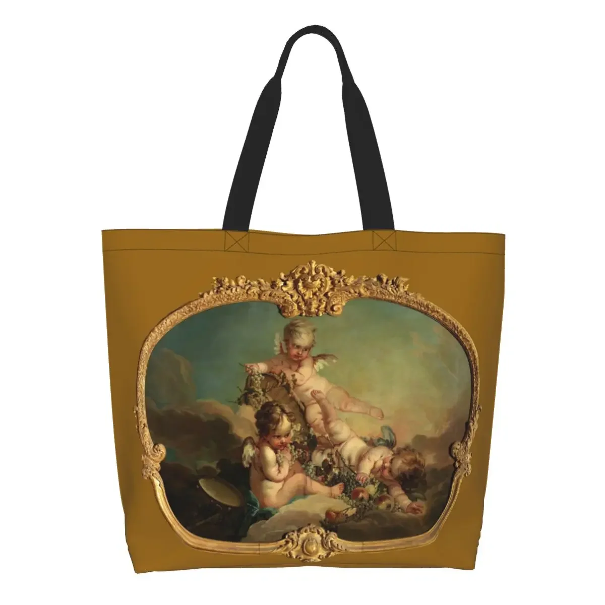 Allegory Of Autumn Grocery Shopping Bag Canvas Shopper Tote Shoulder Bag Large Capacity Durable Boucher Rococo Handbag