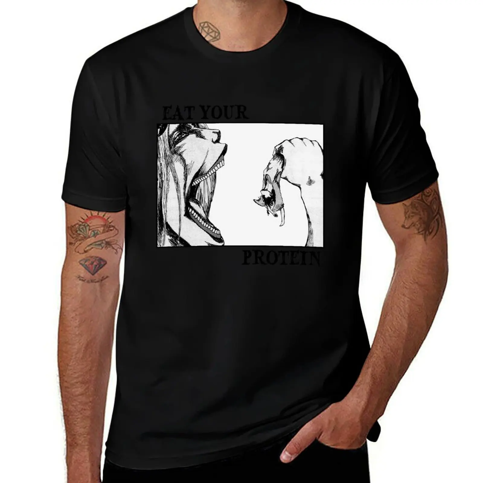 

Eat Your Protein T-Shirt mens graphic t shirts t shirts with prints cotton t shirt pack T-Shirt