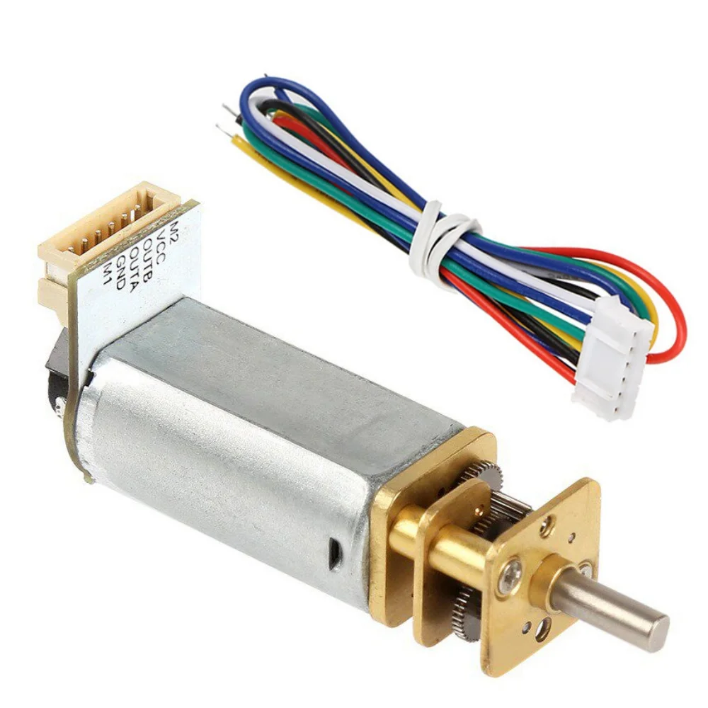 GM13-050 Gear Motor Hall Encoder DC 6V 12V 24V Micro Metal Reversible Geared Motor 7PPR Hall Sensor Encoder Gear Motor Reducer