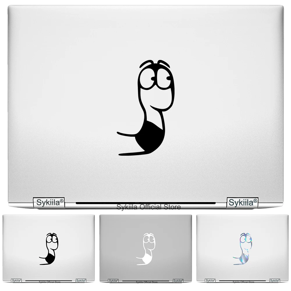 Creative Design Vinyl Decal Sticker for Macbook Air 11 12 13 Pro 14 15 16 Laptop Notebook Snake Crawl Out Logo Head Black White