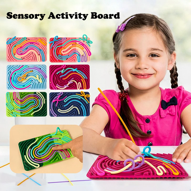 1pc Upgraded Silicone Sensory Activity Board Fidget Anti Stress Toys For Children DIY Creative 3D Puzzle Game Boys & Girls Gifts