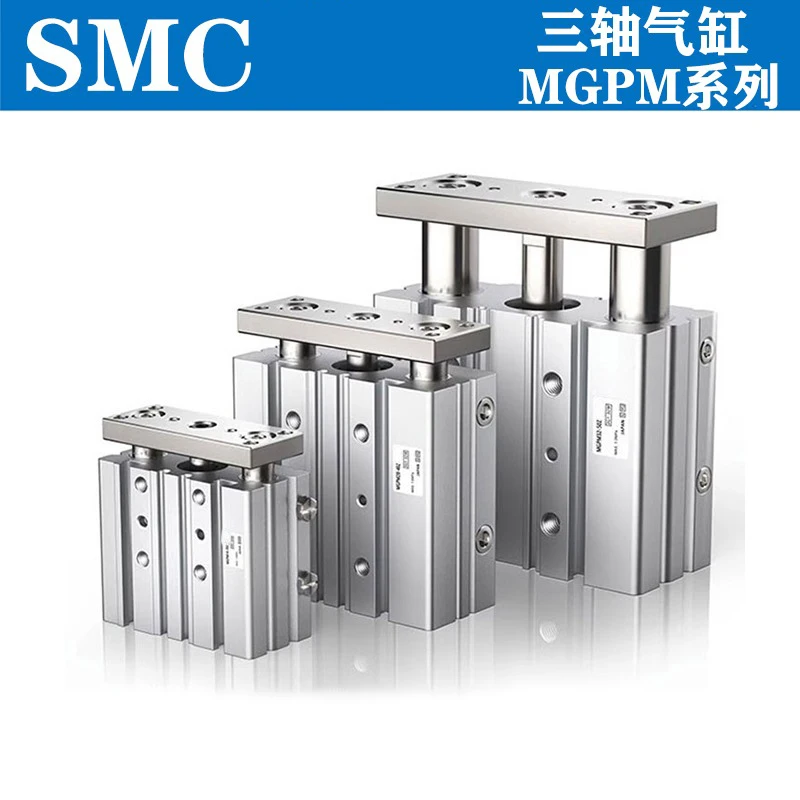 

MGPM SMC MGPM12 MGPM16 MGPM20 MGPM25 MGPM32 MGPM40 MGPM50 MGPM63 MGPM80 Stroke 10mm-300mm Pneumatic Compact Guide Cylinder