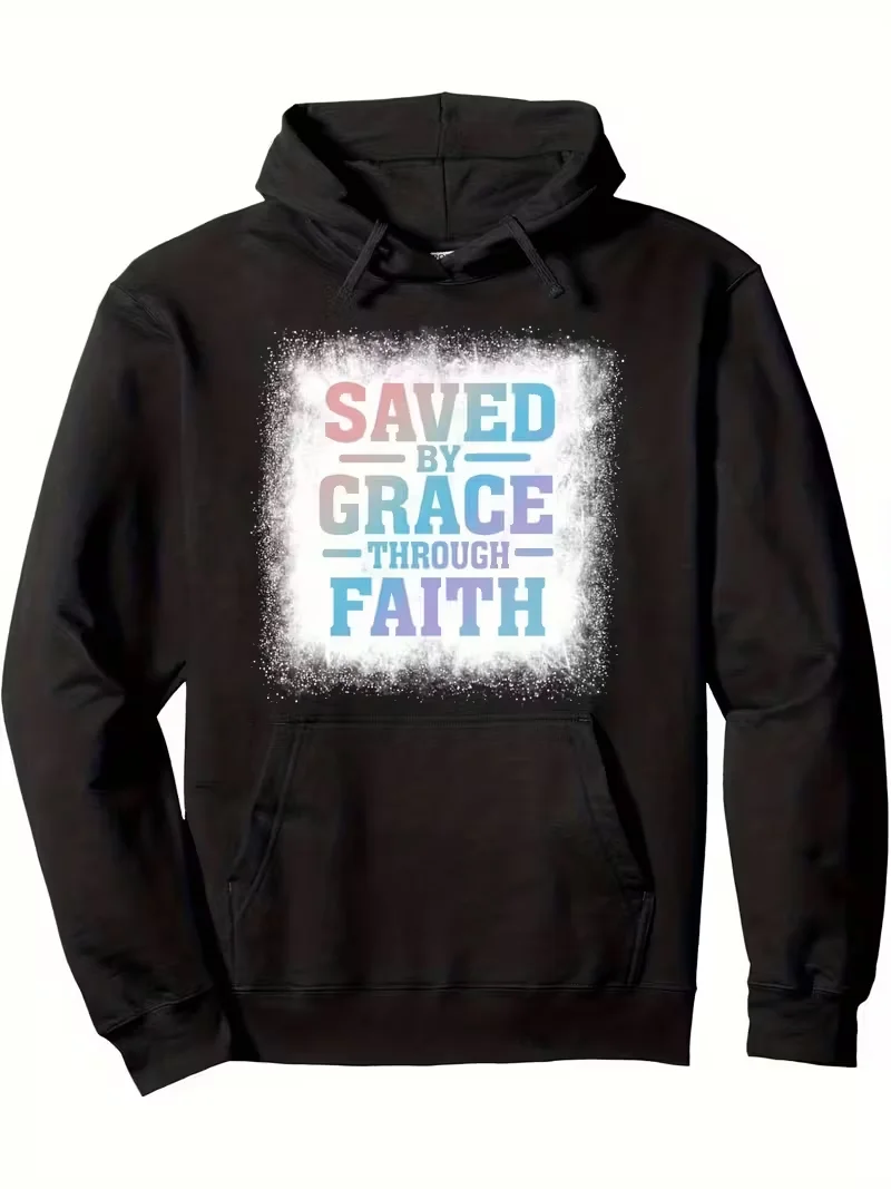 

Men's Loose Fit Hooded Sweatshirt 270g - Funny Graphic Print, Drawstring Hoodies for Everyday Casual Wear, Christmas Long Sleeve