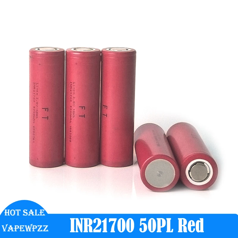 Baterai 5000Mah INR21700 50PL Baterai Li-ion 3.6V Catu Daya Baterai Isi Ulang Sel Lmpedansi Rendah Tanpa Meja