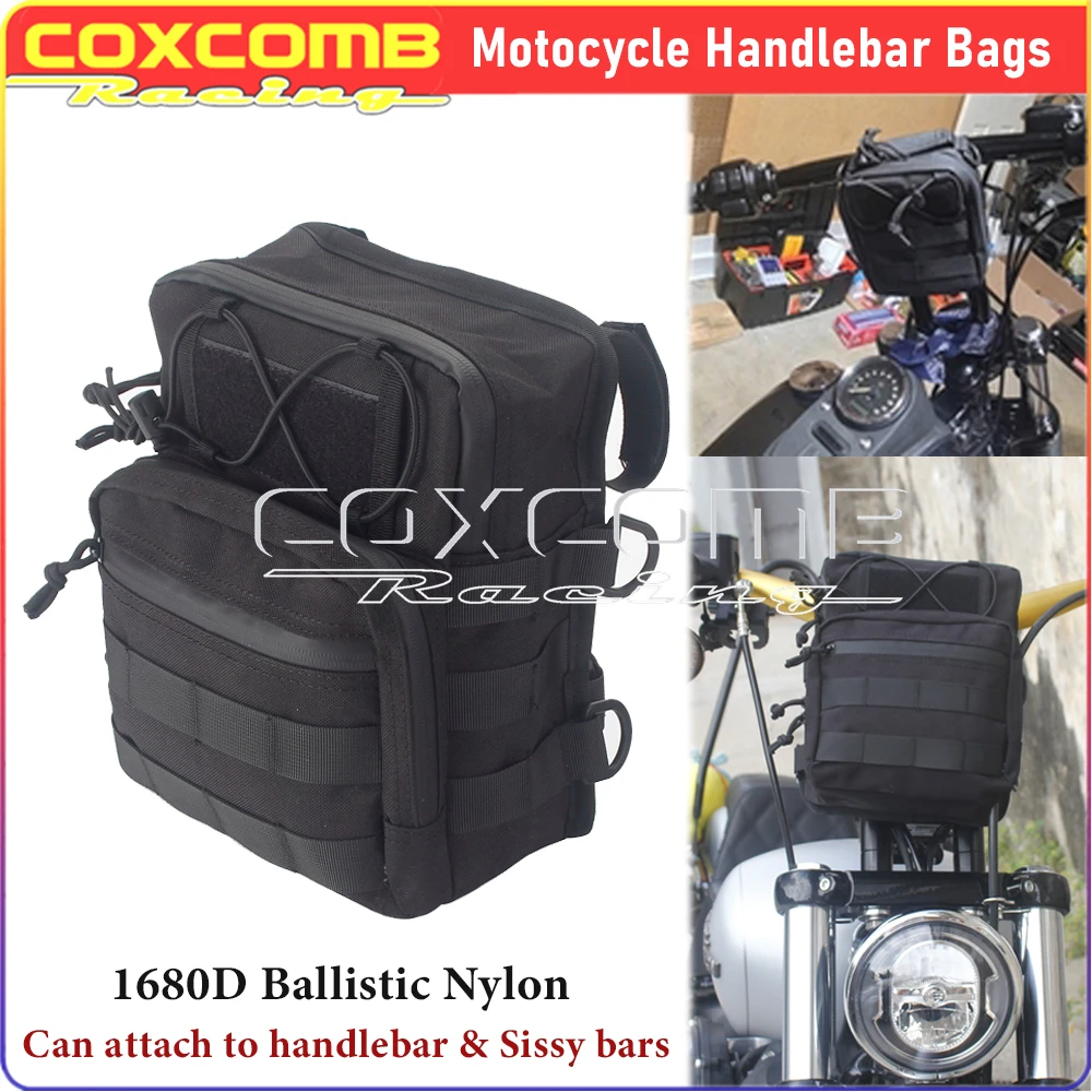 Club Style Saddlebag Motorcycle T-bar Handlebar Bag Escape Bags For Harley Softail Dyna Street Bob FXDB Super Glide Low Rider