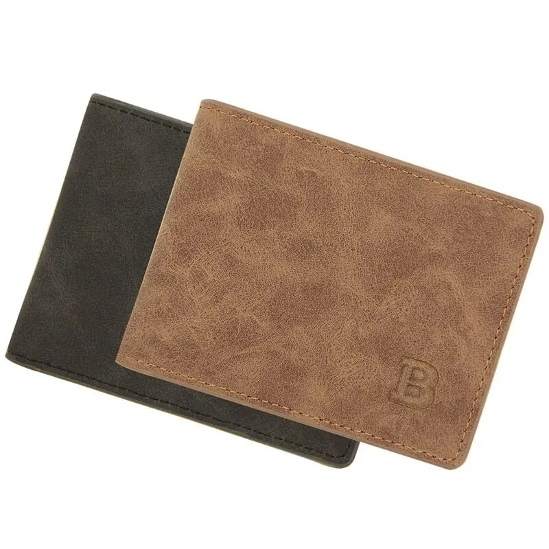 Fashionable Men's Short Wallet Retro Frosted Wallet Wallet With Multiple Card Slots