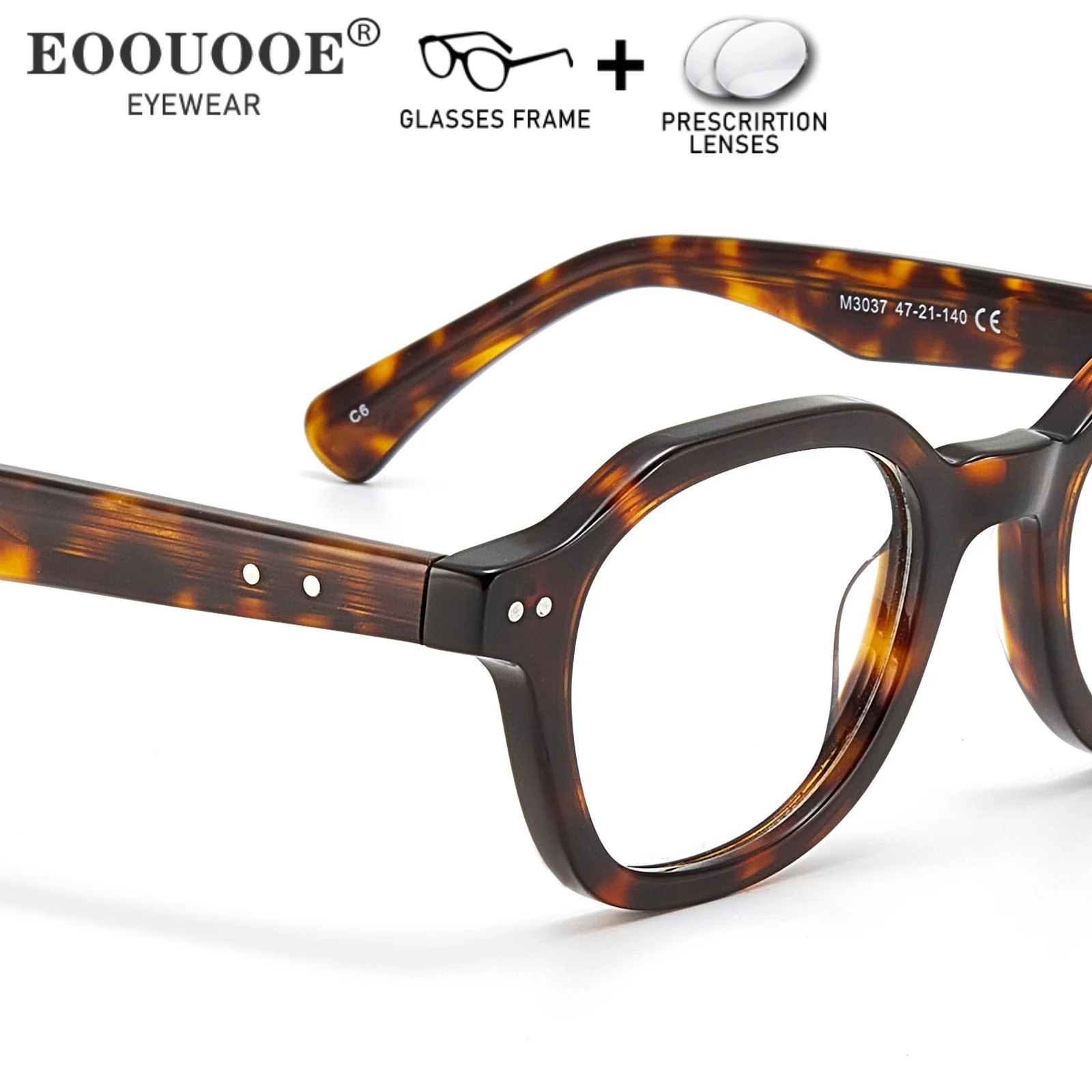 Vintage Acetate Tortoises Glasses Men Fashion Myopia Eyewear Daily Anti Blue Light Aspheric Lenses Photochromic