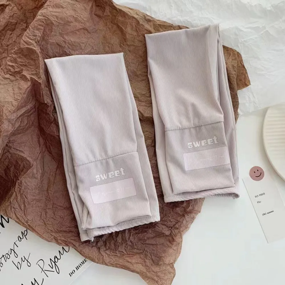 ปลอกแขนผ้าไหมน้ำแข็งยืดได้ปลอกป้องกันมือปกป้องมือหน้าจอสัมผัสครึ่งนิ้วสำหรับเล่นกีฬา