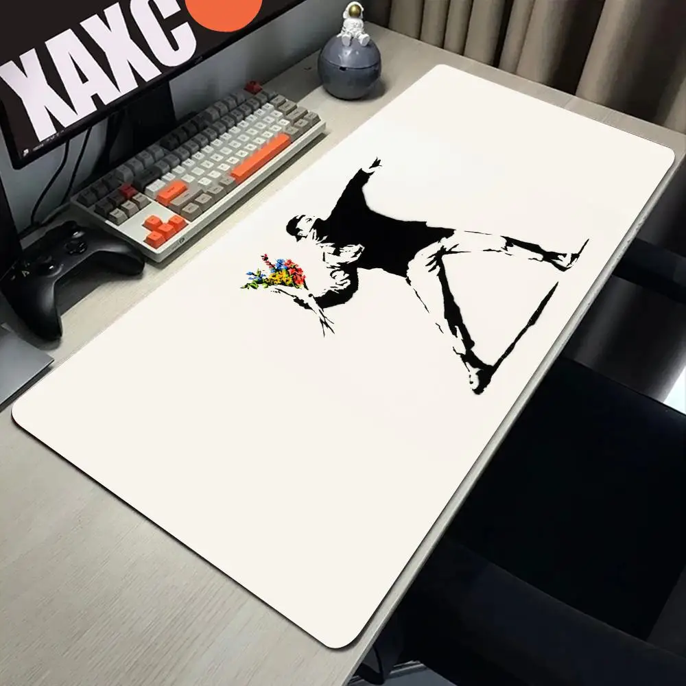 Graffiti Art Banksy S Mouse Pad Large Desk Mat Keyboard Ergonomic Office Rubber Game PC Non-slip Anti-fray Home Custom Best Pric