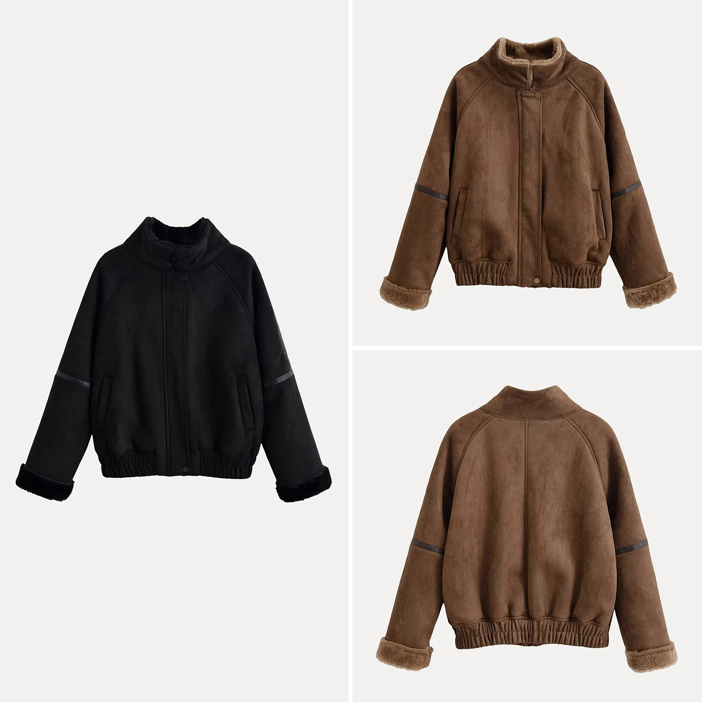 

Ele ort Jaet Women's Faionable Stand Collar Outerwear Autumn 2025 Z Stand Fit ort Coat Zipper Closure