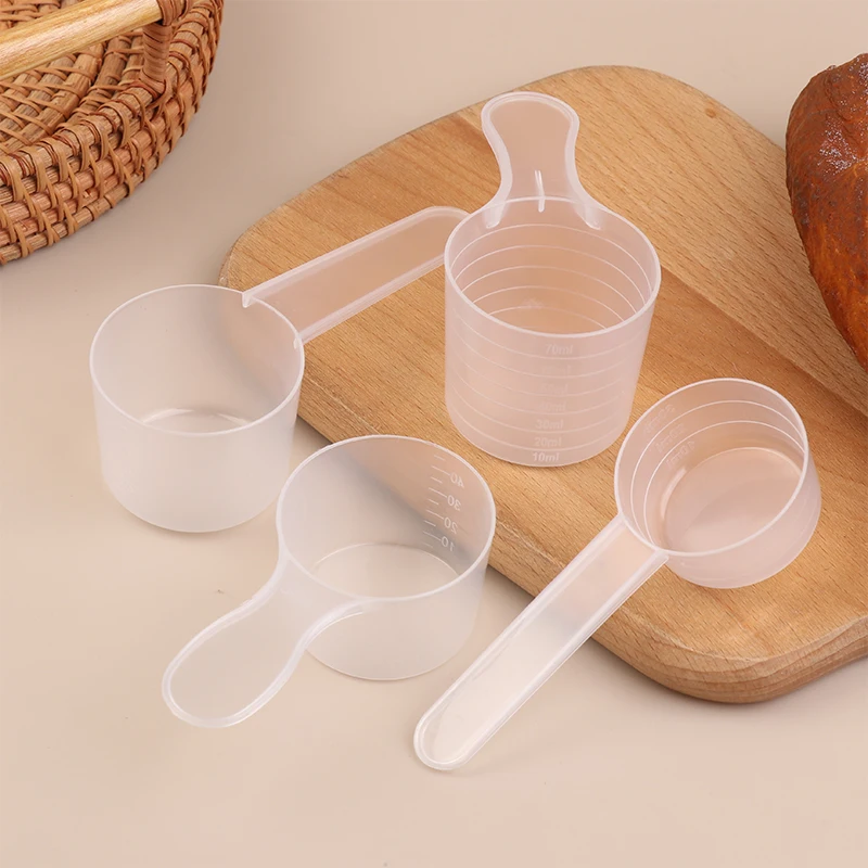 10Pcs 15/25/30/35g Transparent Plastic Milk Powder Spoon With ML Graduated Kitchen Baking Measuring Spoon Measuring Cup Water