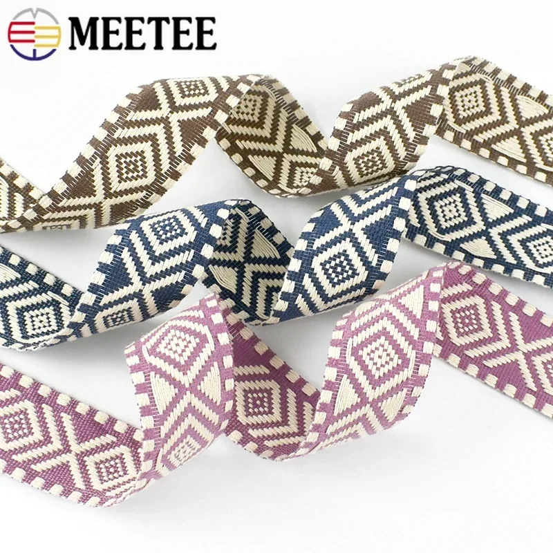 2-10Meters 38mm Cotton Webbing Tapes for Bag Strap Canvas Belt Jacquard Ribbons DIY Clothing Bias Binding Sewing Accessorie