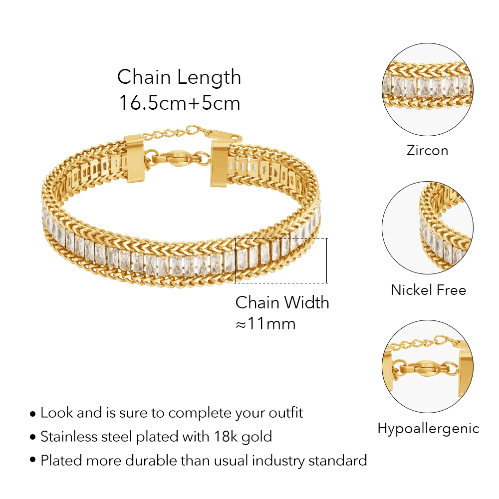 ENFASHION Pulseras Cute Arrow Bracelet WIth Zircon For Women's Stainless Steel Fashion 18k Plated Eye Catchy Jewelry Party P2400