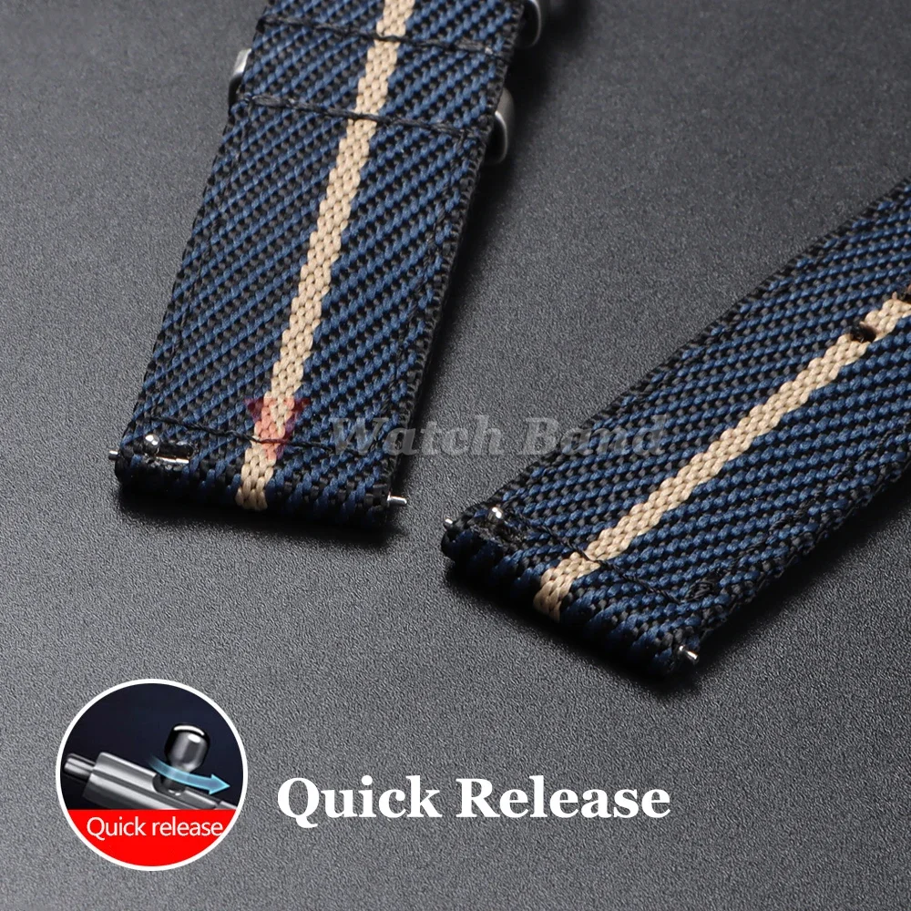 Quick Release Watch Band BraceleFor Swatch for Moonwatch Strap 22mm Weave Nylon Strap for Seiko 20mm for Omega Straps