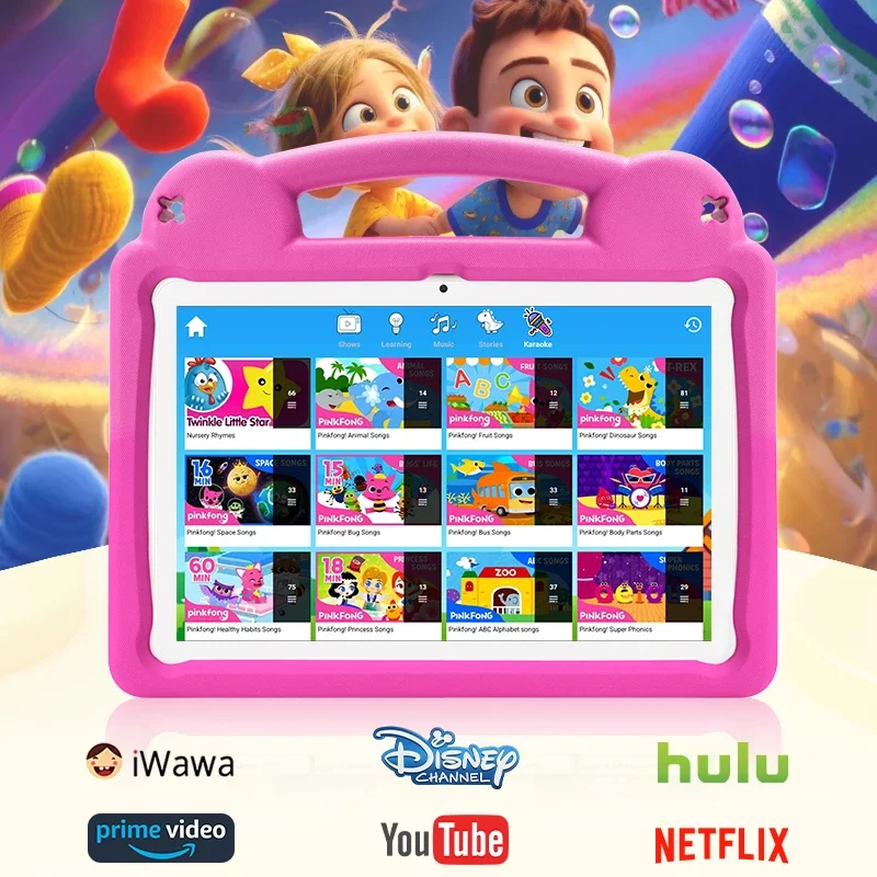 2025 Tablet Infantil, ANRY 10.1 Polegadas Android 15 Tablets 8GB + 64GB, Tablet Android com WiFi 6, Octa-Core, 5000mAh Controle Parental BT