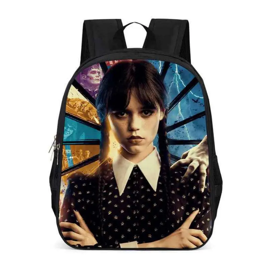 Friday addams mochila para crianças, mochila escolar, material oxford, design traseiro macio, mochila escolar, cartaz escolar, nevermore, cartaz