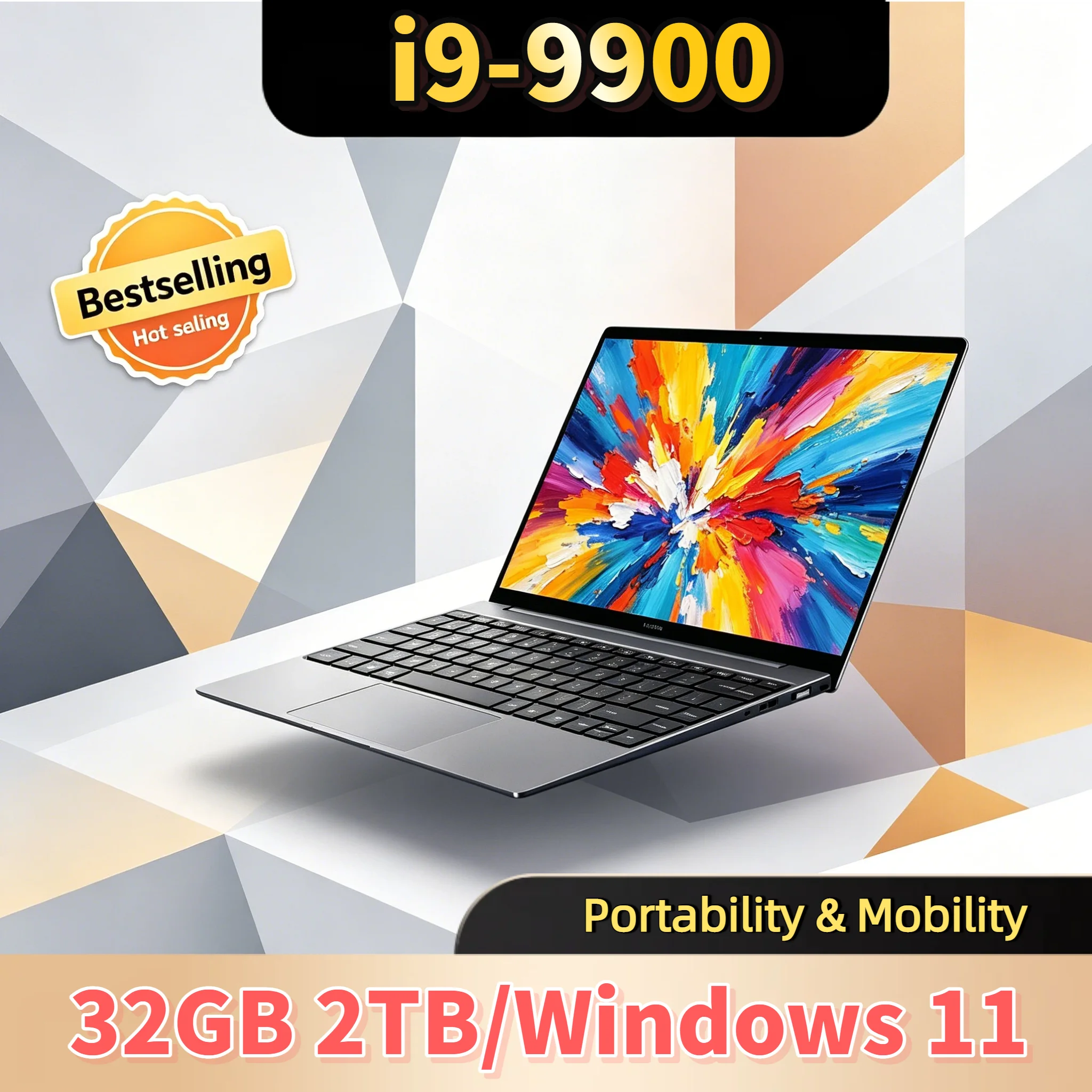 

2026 15.6 Inch Laptop Windows 11 32GB RAM 2TB SSD Intel Core i9 9900 1920x1080 HD Gaming PC Gamer Office Ultra Slim Pro
