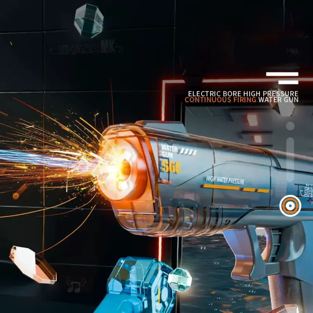 Neue Feuer Elektrische Wasserpistole Spielzeug Große Kapazität Verriegelung Kammer Feuer Explosion Flash Vollautomatische Kontinuierliche Wasserpistole