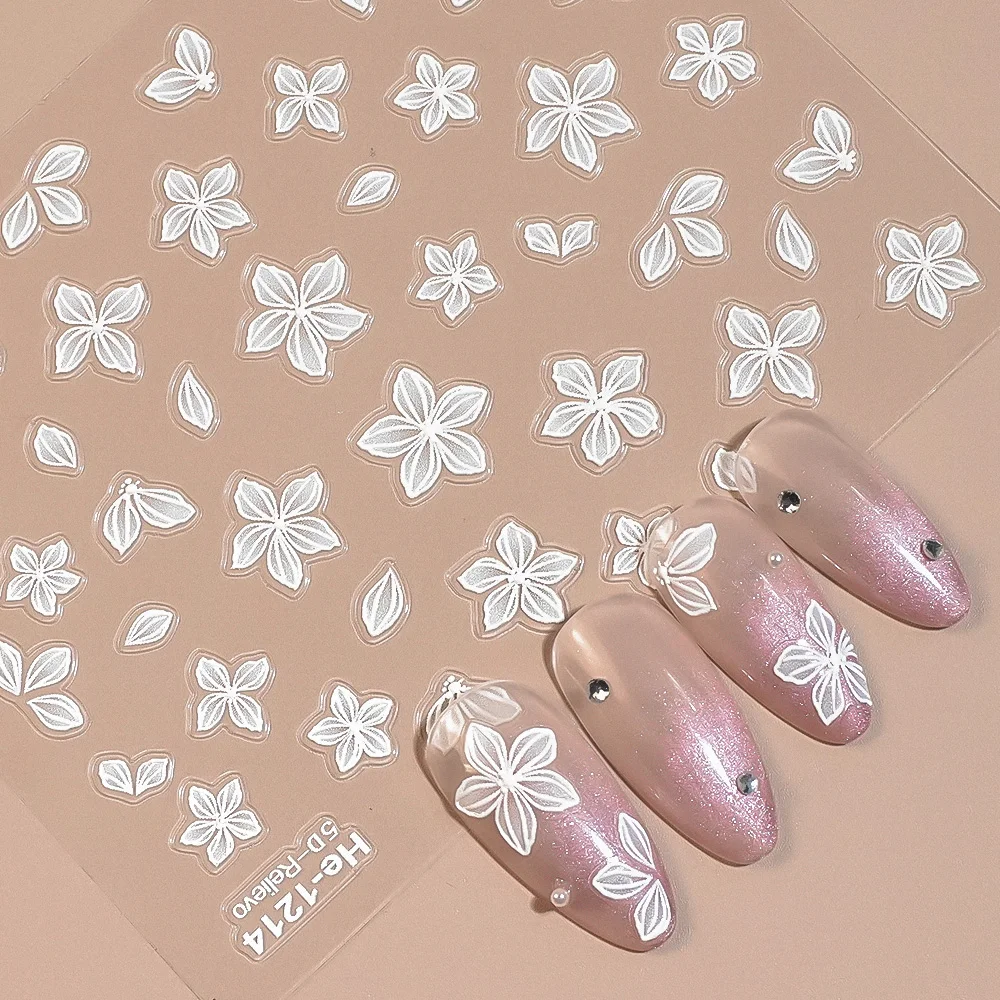 Pegatinas de uñas de mariposa Floral Multicolor en relieve 5D, calcomanías en relieve de estilo IG a la moda de verano para mujeres, decoraciones de manicura DIY