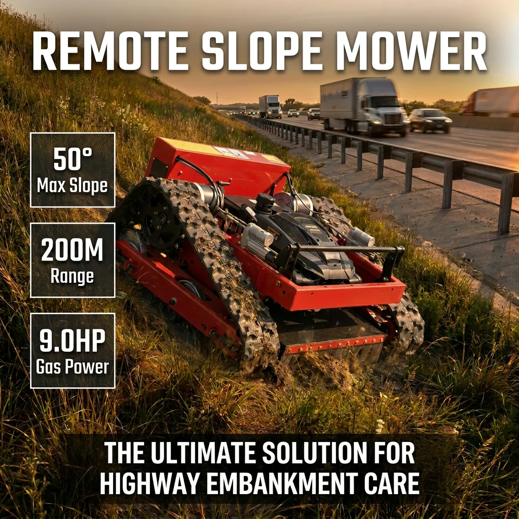 800mm 1000mm 1200mm CE EPA Diesel Engine All Terrain Agriculture Rubber Remote Control Robot Flail Lawn Mower