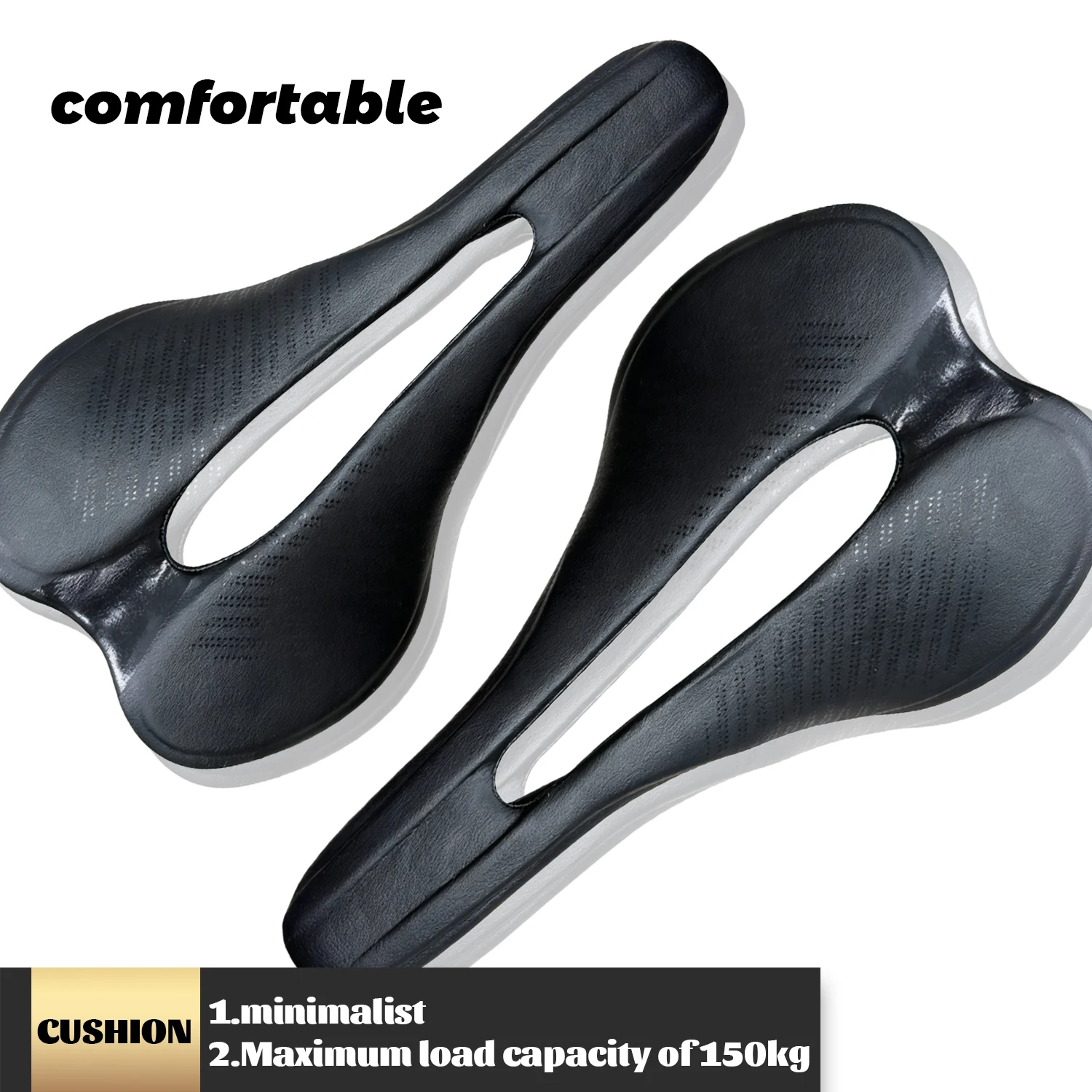 

Bicycle Saddle Hollow Breathabl Shockproof Cycling Seat PU Non-Slip Leather Cushion Steel Saddle Rails For MTB Road Bike Saddle