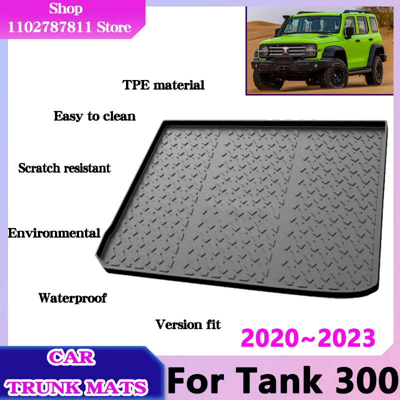 For Wey Tank 300 Accessories Great Wall GWM 2020 2022 2021 2023 Car Trunk Floor Mats Waterproof TPE Material Protect Storage Pad