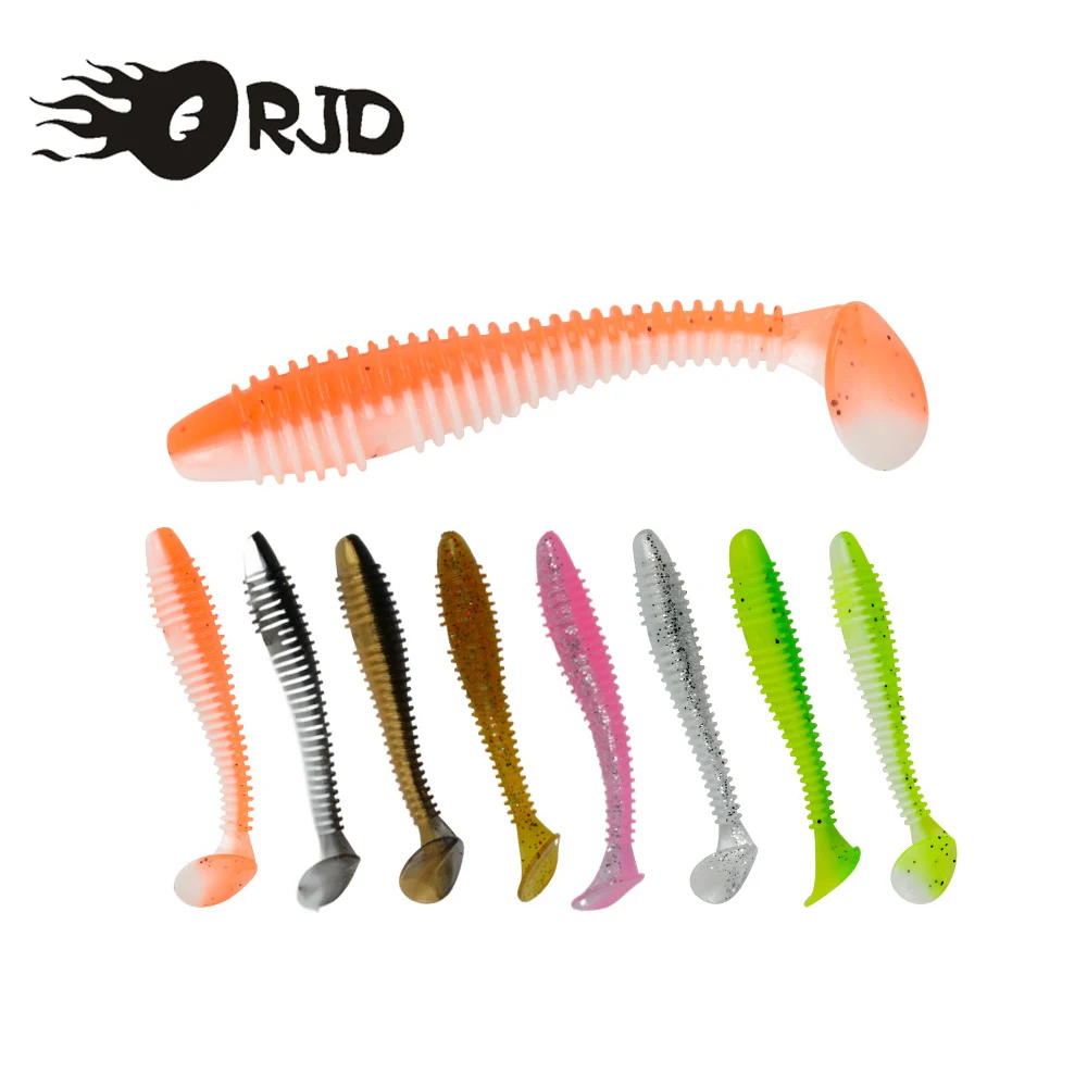 

ORJD 10/20/30pcs Silicone Worms T-tail Soft Fishing Lure Easy Shinner Swimbait Jigging Wobbler Artificial Baits Bass Carp Tackle