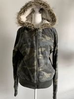 Winter New American Retro Camouflage Fur Collar And Velvet Coat Women's Y2K Harajuku Casual Joker Waist Hot Girl Zipper Hoodie