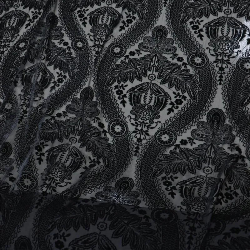 

Woven brocade velvety single-color mottled and burned velvet fabric nightdress dress cheongsam women's clothing