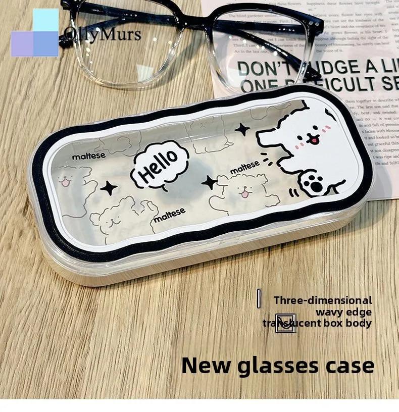 

OLLYMURS Art Designer Custom INS High-value Pacha Dog Large-capacity Glasses Case, Student Niche Cute Glasses Storage Box