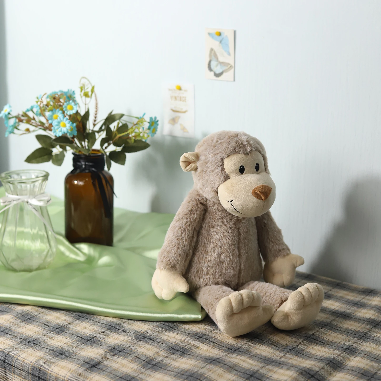 لعبة قرد باشفول القطيفة الكلاسيكية الناعمة المحشوة على شكل حيوان مريح دمية لطيفة على شكل قرد بني هدية للأطفال حديثي الولادة #2