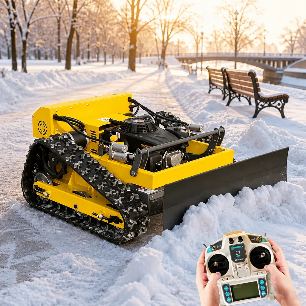 Premium Quality Strong Throwing Compact Snow Blower garden lawn mower Remote Track Snow Cleaning Machine