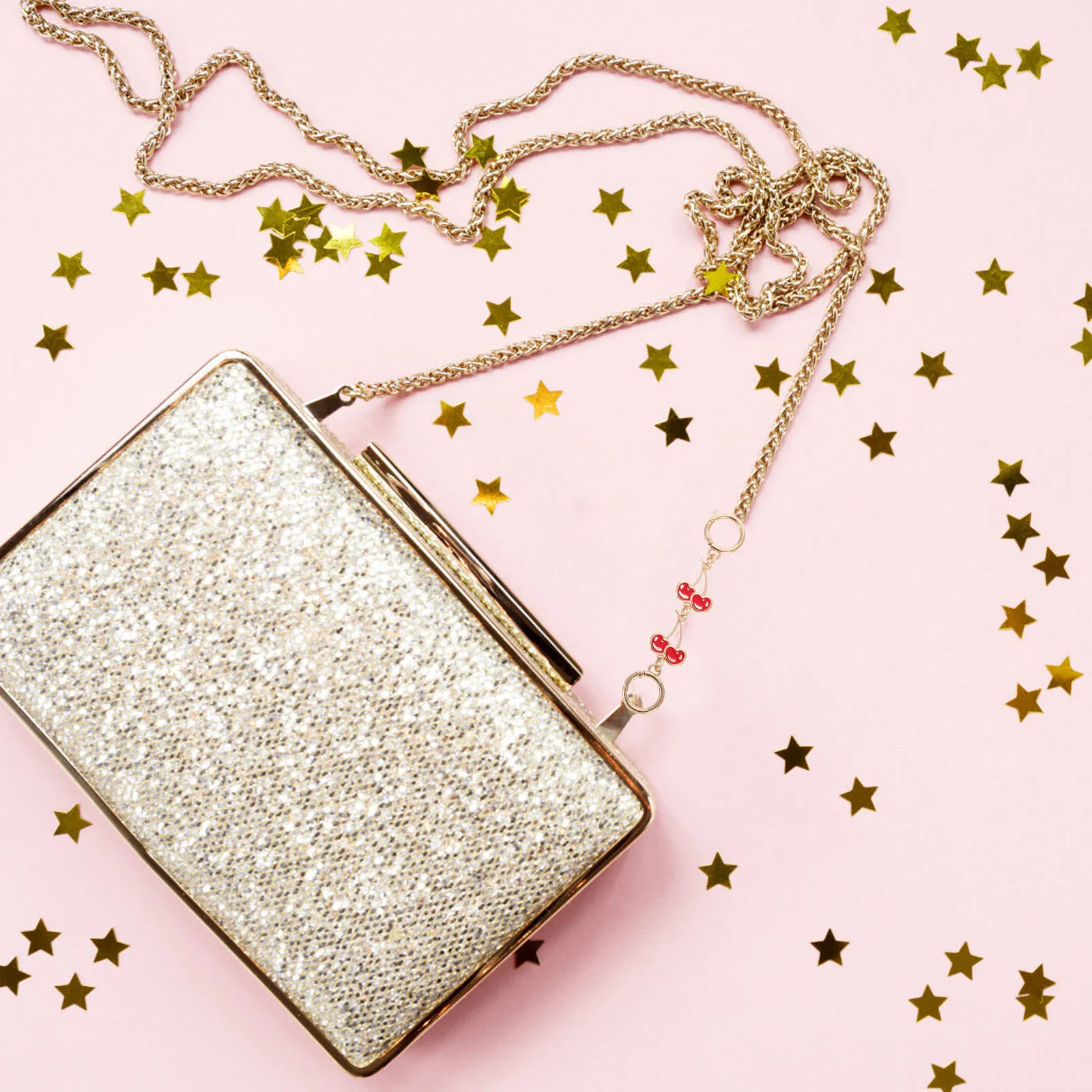 Prolunga per catena per borsa in ciliegio Ciondolo per tracolla rossa Lunghezza regolabile per borse a tracolla Accessorio per catena per borsa carina Elegante